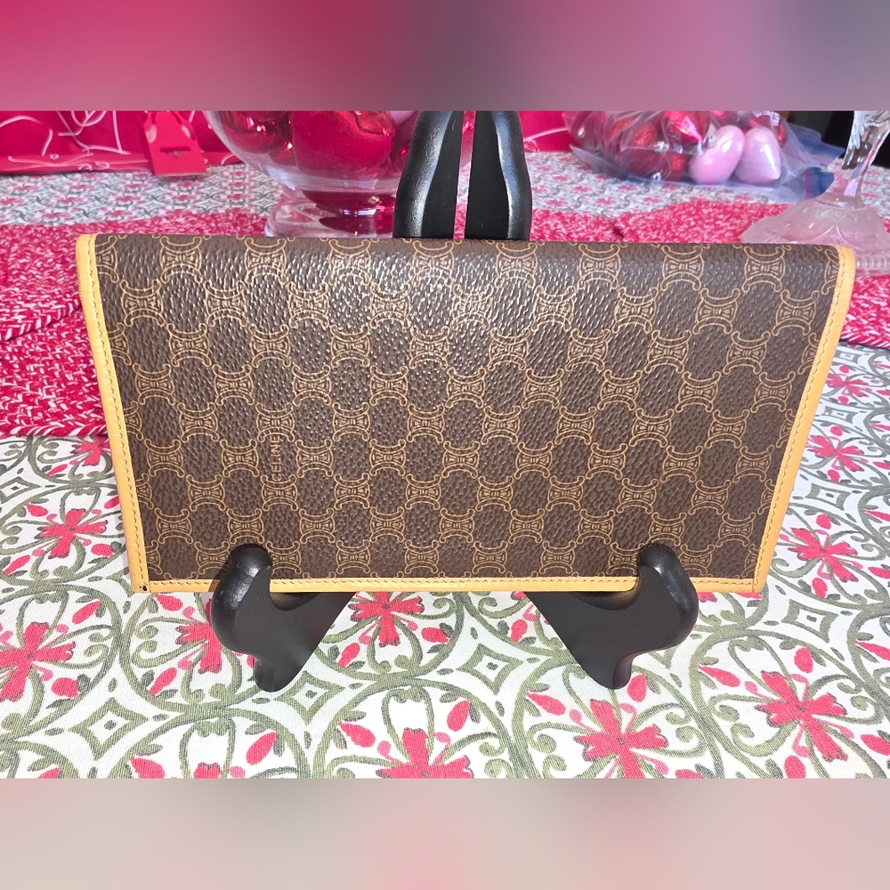 Pre-loved Celine Macadam Bifold Wallet/Checkbook